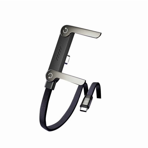 2-In-1 Invisible Holder Charger Cable with Stand, 240W Super Fast Charging Cord with Built-In Folding Phone Stand, 5Ft Type-C Cable for Iphone Smartphones Gaming Office 1PC 30W