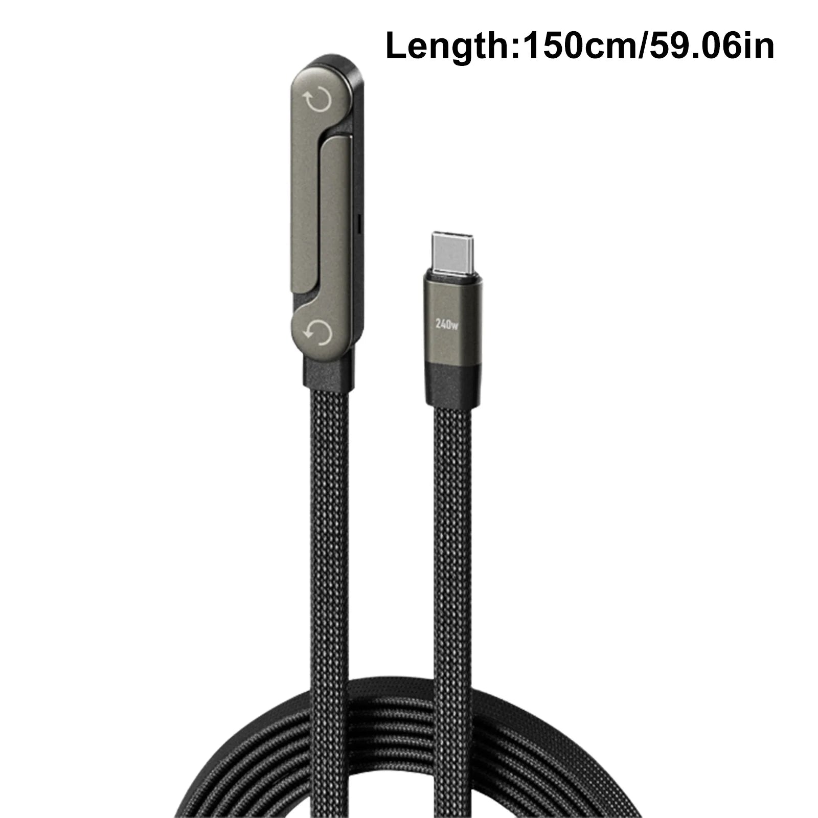 2-In-1 Invisible Holder Charger Cable with Stand, 240W Super Fast Charging Cord with Built-In Folding Phone Stand, 5Ft Type-C Cable for Iphone Smartphones Gaming Office 1PC 30W
