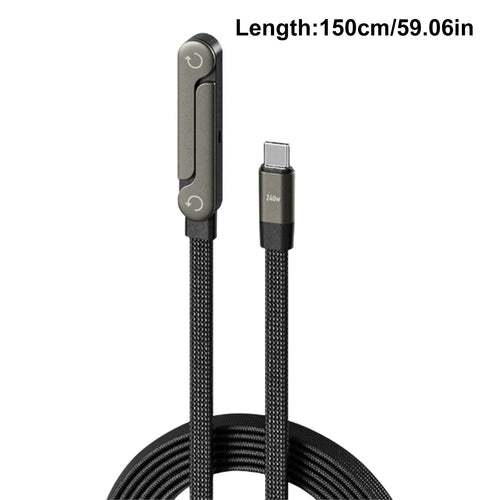 2-In-1 Invisible Holder Charger Cable with Stand, 240W Super Fast Charging Cord with Built-In Folding Phone Stand, 5Ft Type-C Cable for Iphone Smartphones Gaming Office 1PC 30W